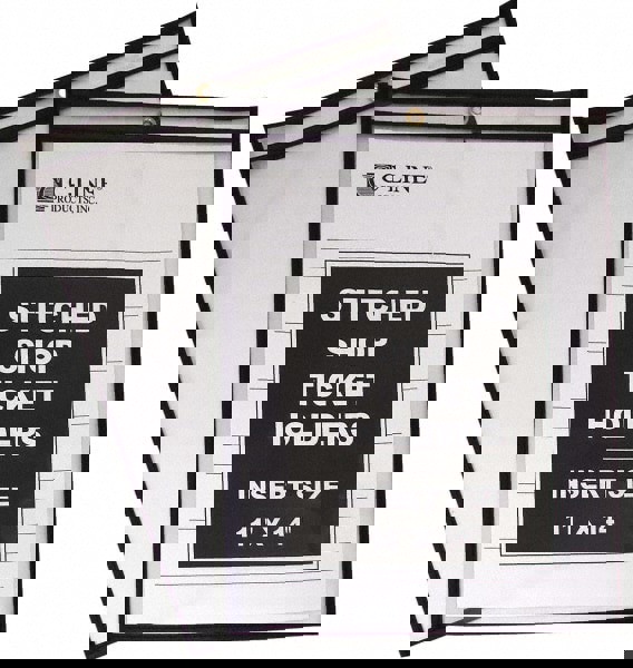 25 Pc Stitched Shop Ticket Holder: Clear